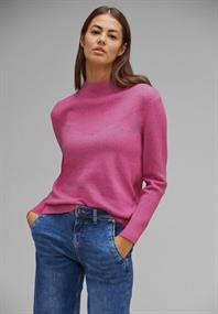 Pullover mit Rippstrick cozy pink melange