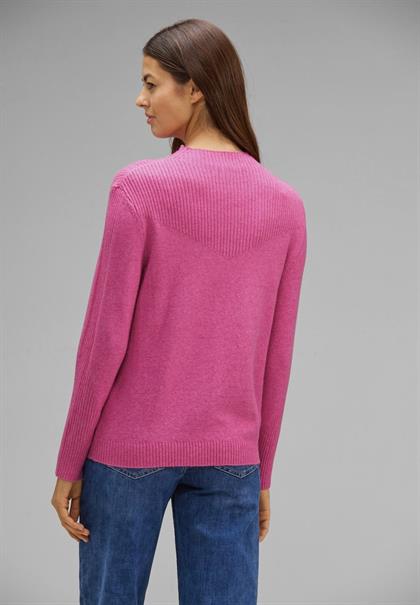 Pullover mit Rippstrick cozy pink melange