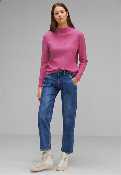 Pullover mit Rippstrick cozy pink melange