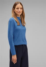 Pullover mit Rippstrick intense gentle blue melange