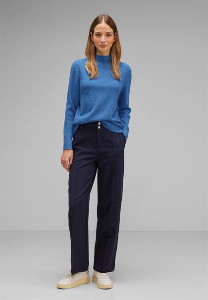 Pullover mit Rippstrick intense gentle blue melange