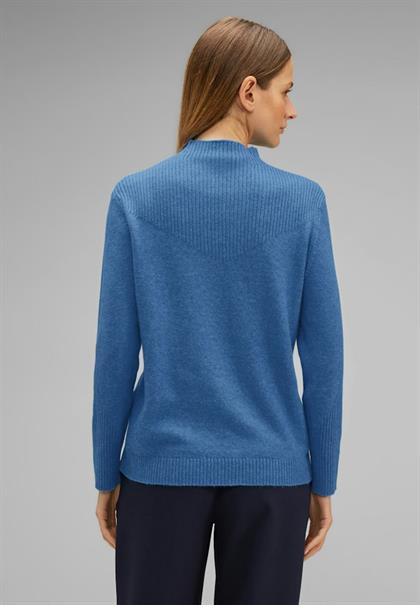 Pullover mit Rippstrick intense gentle blue melange