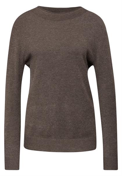 Pullover mit Rollkante dark nomad brown mel.