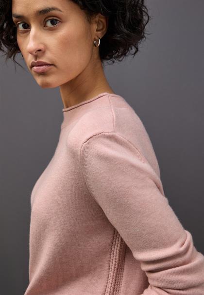 Pullover mit Rollkante faded rose mel.
