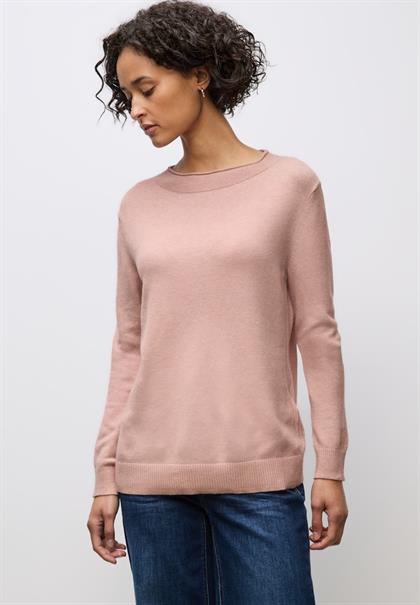 Pullover mit Rollkante faded rose mel.