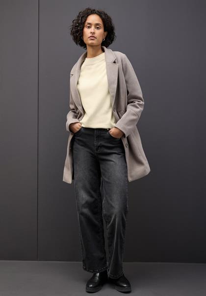 Pullover mit Rollkante soft beige