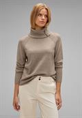 Pullover mit Rollkragen bleached sand melange