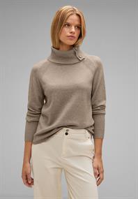 Pullover mit Rollkragen bleached sand melange