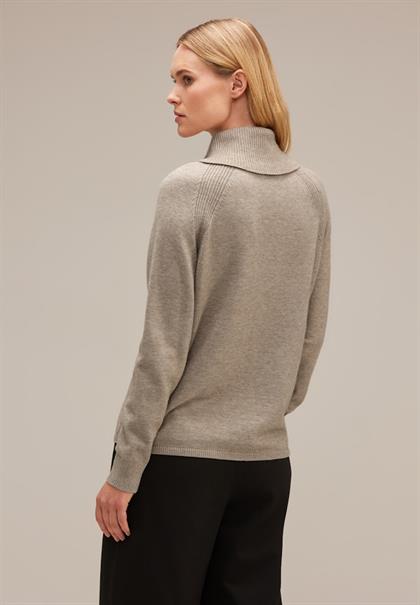 Pullover mit Rollkragen bleached sand melange