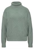 Pullover mit Rollkragen und Strukturmix eucalyptus green mel.
