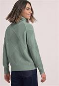Pullover mit Rollkragen und Strukturmix eucalyptus green mel.