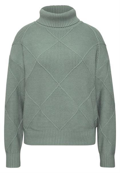 Pullover mit Rollkragen und Strukturmix eucalyptus green mel.