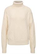 Pullover mit Rollkragen und Strukturmix pure beige