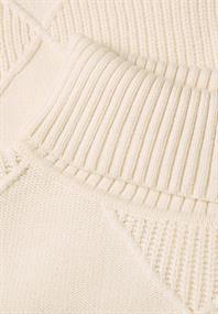 Pullover mit Rollkragen und Strukturmix pure beige