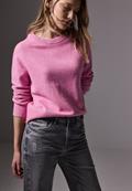 Pullover mit Rundhals intense rose mel.