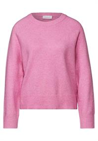 Pullover mit Rundhals intense rose mel.