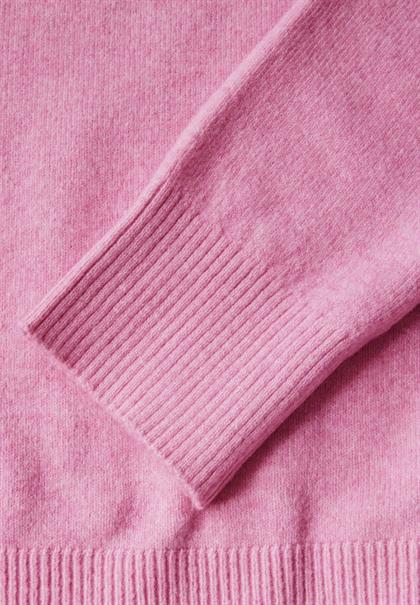 Pullover mit Rundhals intense rose mel.