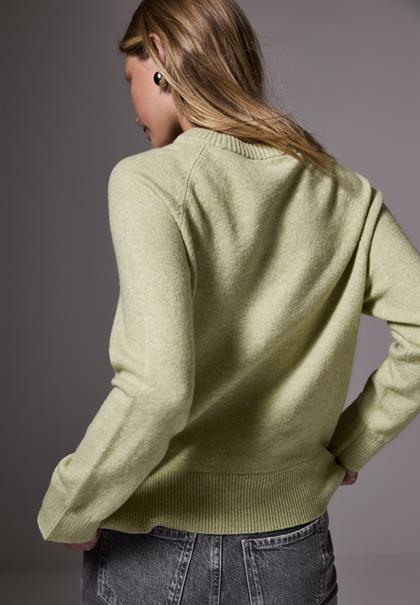 Pullover mit Rundhals mild green mel.
