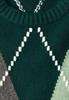Pullover mit Rundhals und Argyle-Muster mossed green