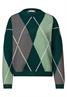 Pullover mit Rundhals und Argyle-Muster mossed green