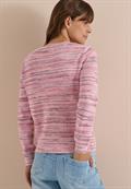 Pullover mit Rundhals und Space-Dye-Optik flame red
