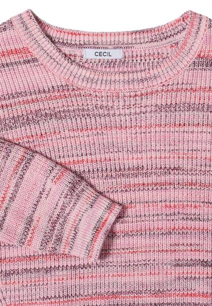 Pullover mit Rundhals und Space-Dye-Optik flame red