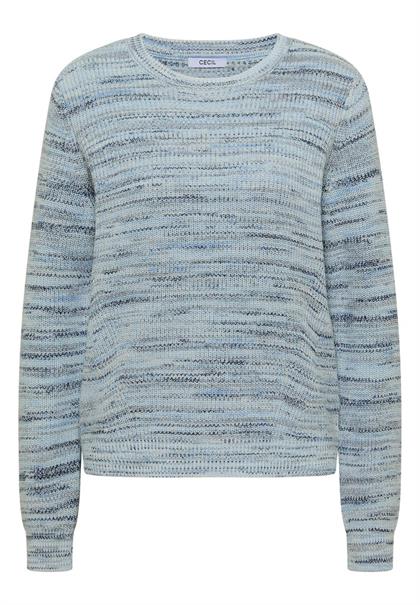Pullover mit Rundhals und Space-Dye-Optik urban dark blue