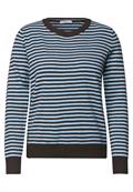 Pullover mit Rundhals und Streifen cosmopolitan blue melange