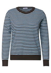 Pullover mit Rundhals und Streifen cosmopolitan blue melange