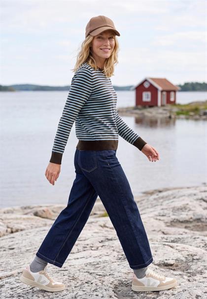 Pullover mit Rundhals und Streifen cosmopolitan blue melange
