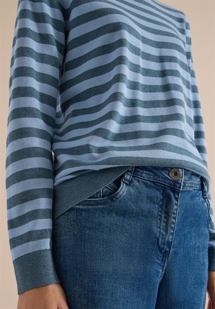 Pullover mit Rundhals und Streifen easy blue