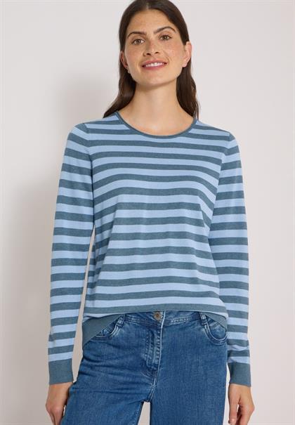 Pullover mit Rundhals und Streifen easy blue