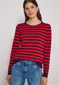 Pullover mit Rundhals und Streifen eggplant red