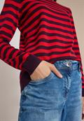 Pullover mit Rundhals und Streifen eggplant red