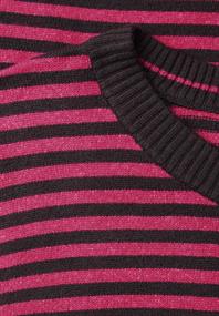 Pullover mit Rundhals und Streifen pink flash melange