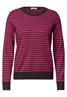 Pullover mit Rundhals und Streifen pink flash melange