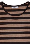 Pullover mit Rundhals und Streifen truffle brown