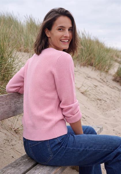 Pullover mit Rundhals und Struktur mellow rose melange