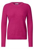Pullover mit Rundhals und Struktur pink flash melange