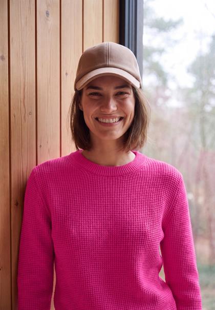 Pullover mit Rundhals und Struktur pink flash melange