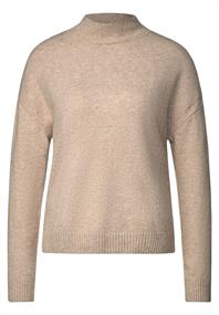 Pullover mit Stehkragen buff sand melange