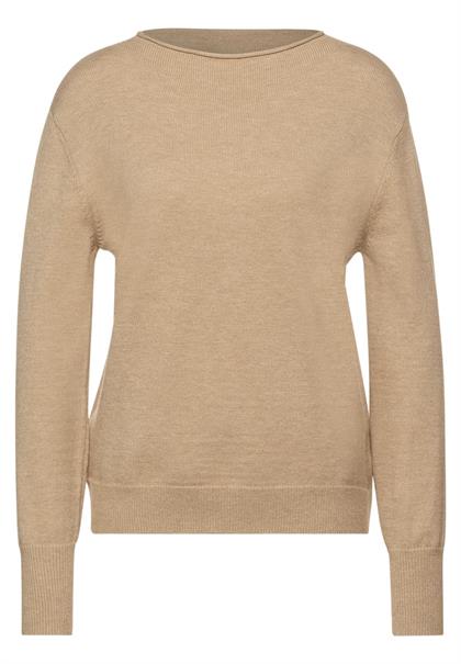 Pullover mit Stehkragen clear sand melange