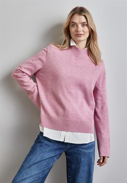 Pullover mit Stehkragen sunrise pink mel.