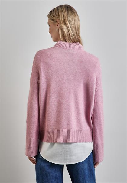 Pullover mit Stehkragen sunrise pink mel.
