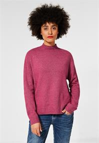 Pullover mit Stehkragen woody rose melange