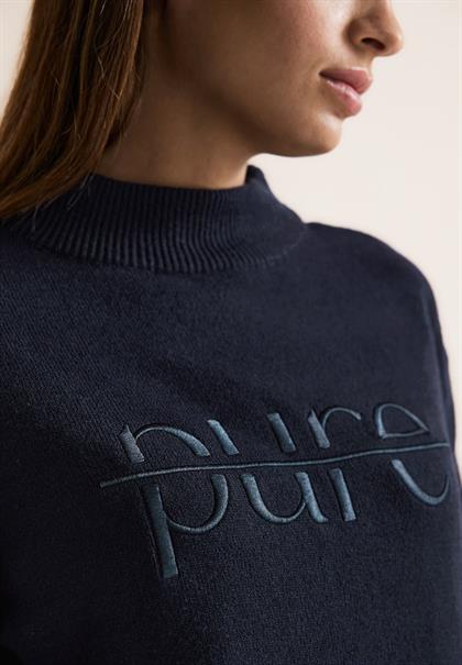 Pullover mit Stickerei deep blue