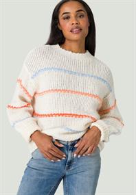 Pullover mit Streifen creamorange