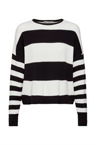 Pullover mit Streifenmuster, 100% Baumwolle black
