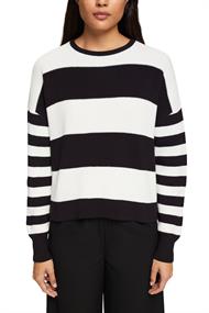 Pullover mit Streifenmuster, 100% Baumwolle black