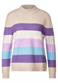 Pullover mit Streifenmuster spring sand melange